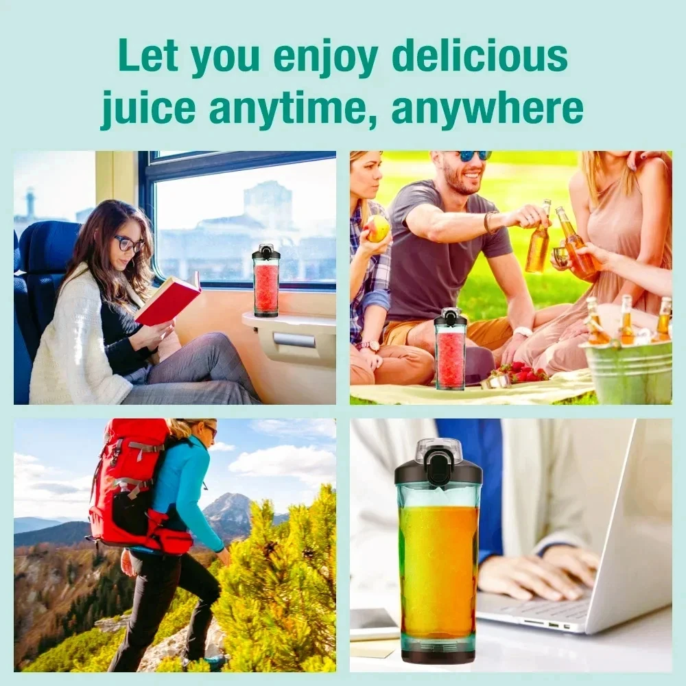 New 600ML Portable Electric Juice Cup 10-Blades Atmosphere Light Design Powerful Motor Fast Stirring Indoor Outdoor USB Juicer 5