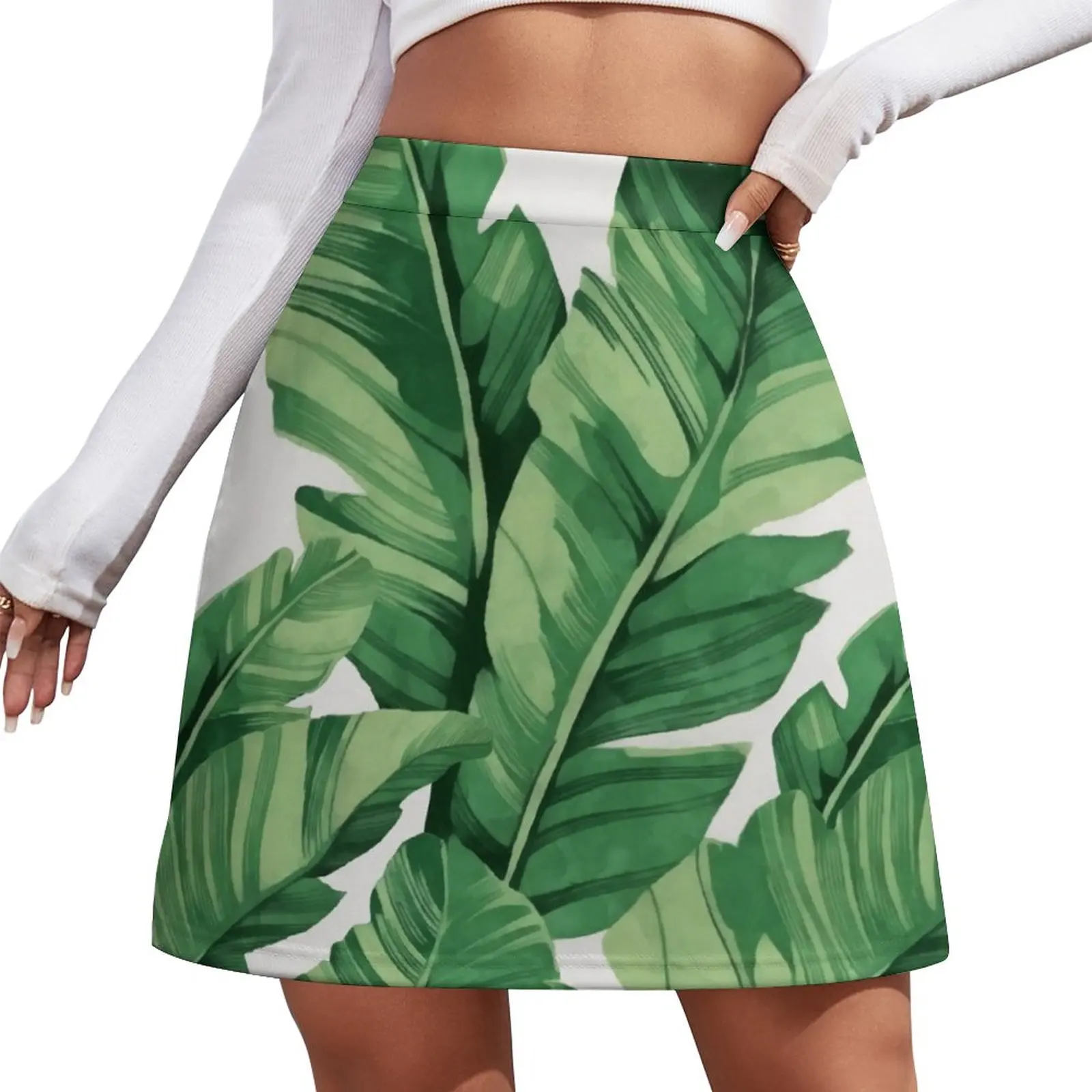 Tropical banana leaves Mini Skirt women's clothing summer 2023 novelties Woman skirt Summer skirt festival outfit women exotic garden night xviii mini skirt sexy mini skirt women s clothing summer 2023 novelties