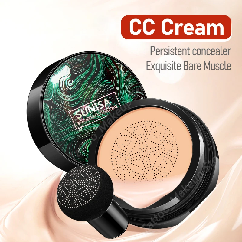 

Air Cushion Foundation Mushroom Head CC Cream Base Makeup Waterproof Moisturizing Concealer Brightening Foundation Cosmetics