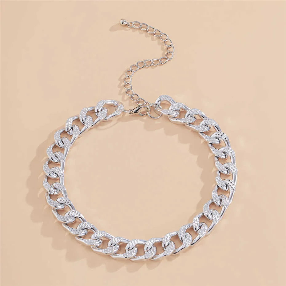 Hohe Qualität Kubanischen Halskette Hals Punk Vintage Chunky Dick Link Aluminium Kette für Frauen Neue Jahr Schmuck Zubehör – Detail 13