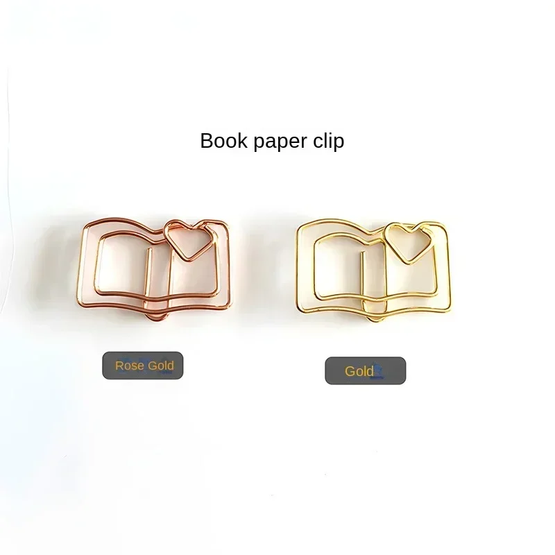 Metal Paperclips Multiple Cartoon Heart Styles Paper Clip Book Scrapbook Planner Page Bookmark Binder Clip Stationery 10pcs/set Paper clips mini bookmark