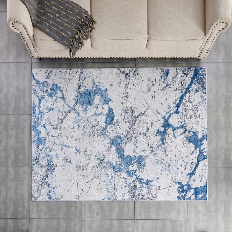 

Kitchen Aesthetic Area Rug Fluffy Carpet Floor Mats Machine Washable Blue Carpets Kids Soft Rugs Living Room Home Accessories