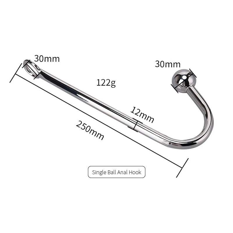 Stainless Steel Anal Hook with Anal Beads Hole Anal Hook Metal Butt Plug Anal Sex Toys Adult Product No Vibrator for men gay