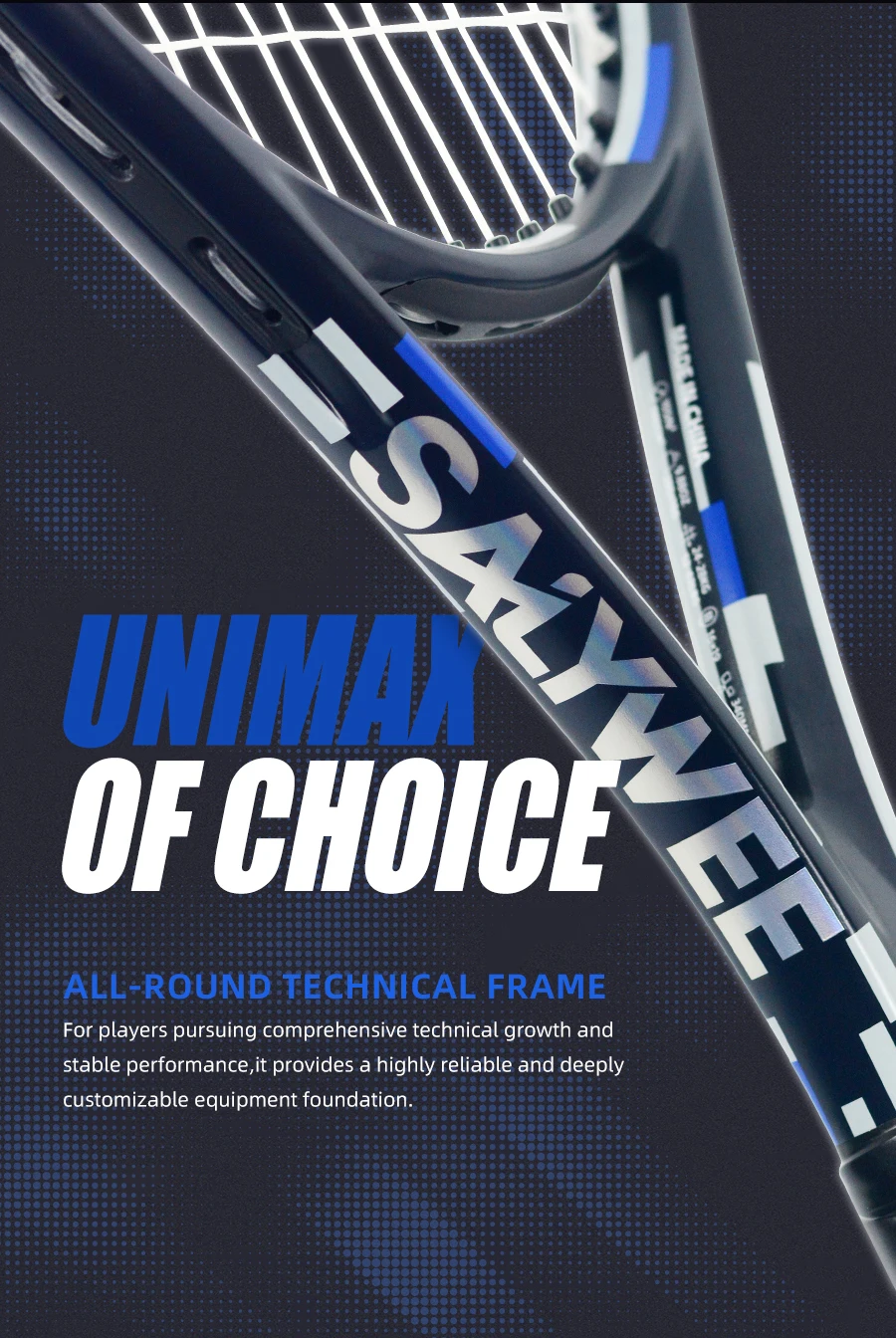 UNI360 T800 Vollcarbon Premium Profi-Tennisschläger, 52-62 lbs, 340mm Balance, Ultraleicht 280±10g, Power & Kontrolle – Detail 2