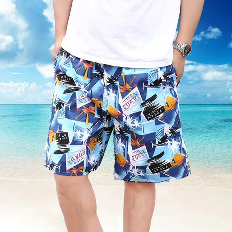 New Men's Summer Swim Shorts Plus Size For Men Flower Printed Beach Shorts gym Short Pants Swimming Surfing Borad Shorts 2