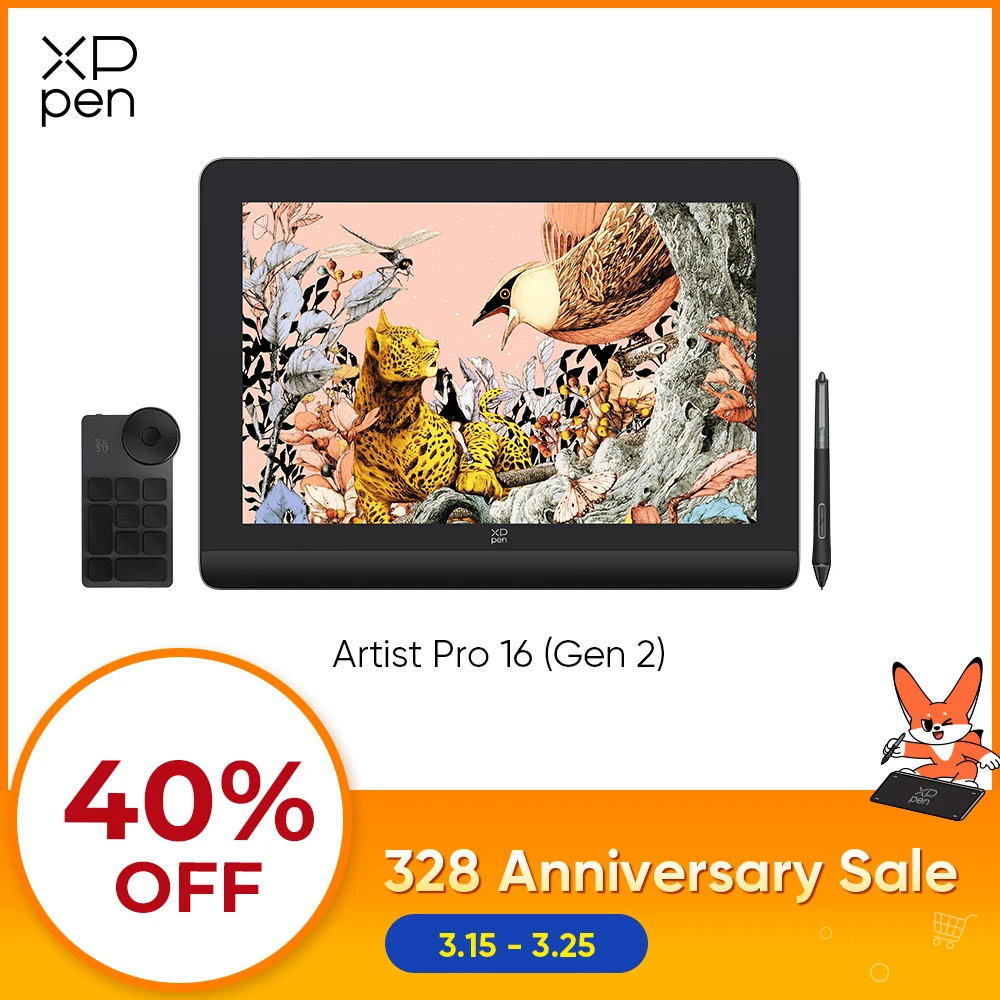 XPPen Artist Pro 16 2세대 그래픽 태블릿 모니터, 16 인치 드로잉 디..
