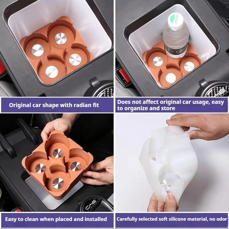 BYD Sealion 06 EV/DMI 냉장고 실리콘 보호 패드 미끄럼 방지 냉장고 매트 컵 홀더 자동차 인테리어 액세서리