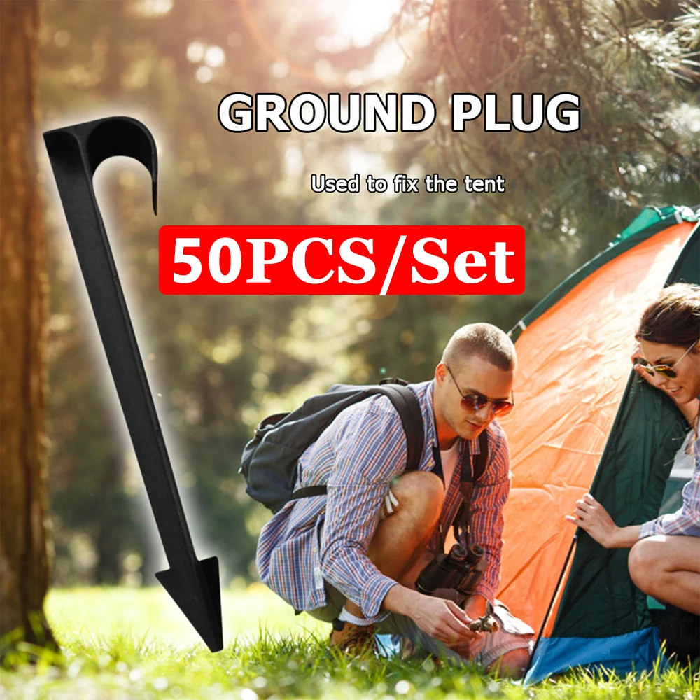 Hose Plug 50PCS 16mm Fixed Stakes for PE Irrigation Tubing Sprinkler Holder Support Camping Plastic Tent Hook Stake for Garden