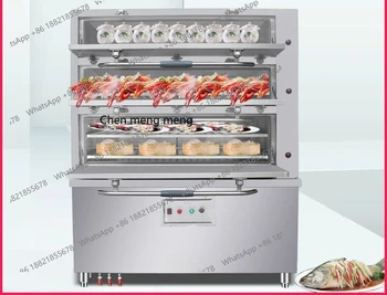 Seafood steaming cabinet three doors high temperature steaming restaurant fast steaming stove commercial kitchen equipment