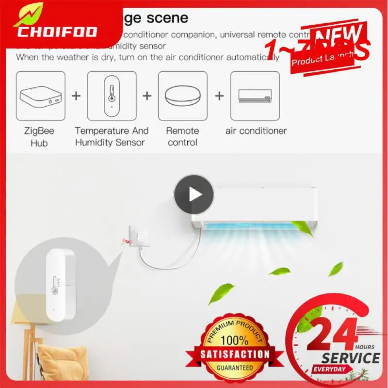 

1~7PCS Tuya WiFi Temperature Humidity Sensor Smart Life APP Monitor Smart Home Work With Alexa Home No Hub Required