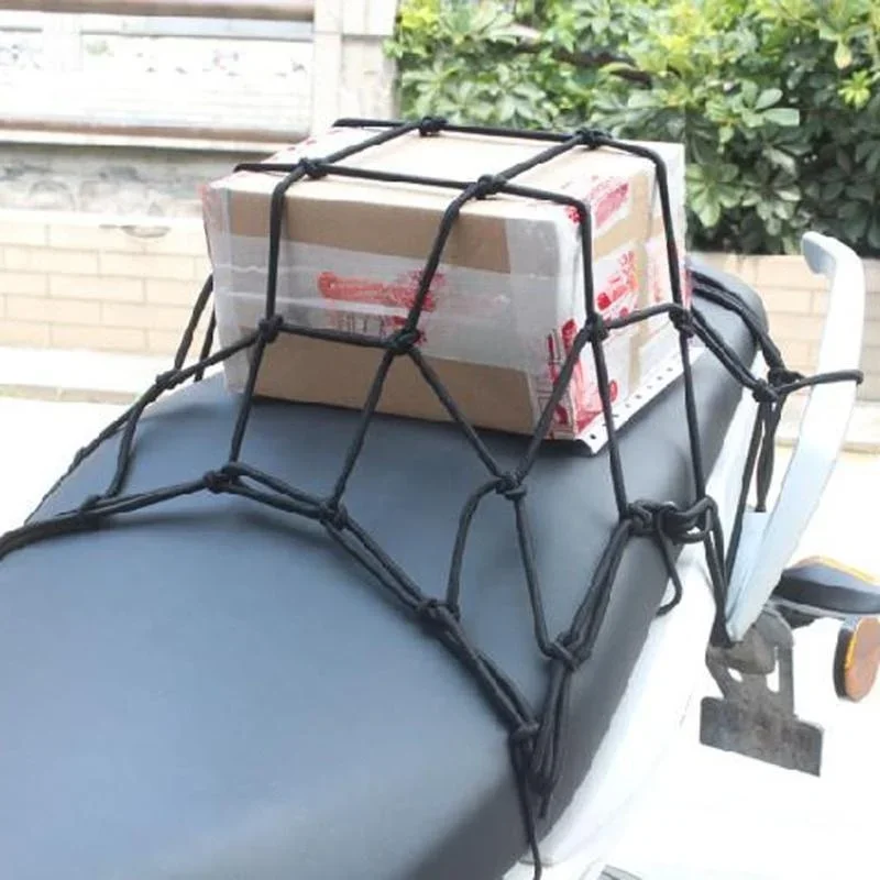 Motorcycle Luggage Net 6 Hooks Hold Down Fuel Tank Luggage Mesh Web Styling Adjustable Cargo Net