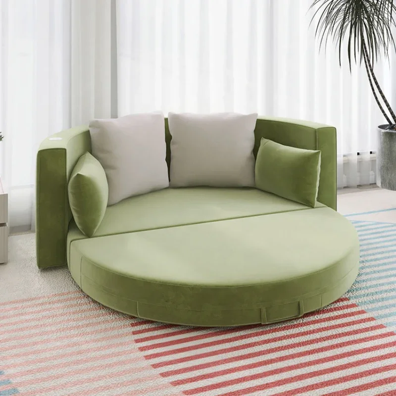 

Foldable sofa bed, multi-functional special-shaped arc round, minimalist net double balcony, living room