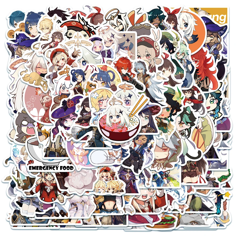 

10/50/100Pcs Cartoon Anime Genshin Impact Stickers Game Stickers Laptop Luggage Furniture Water Bottle Skateboard Guitar Decals