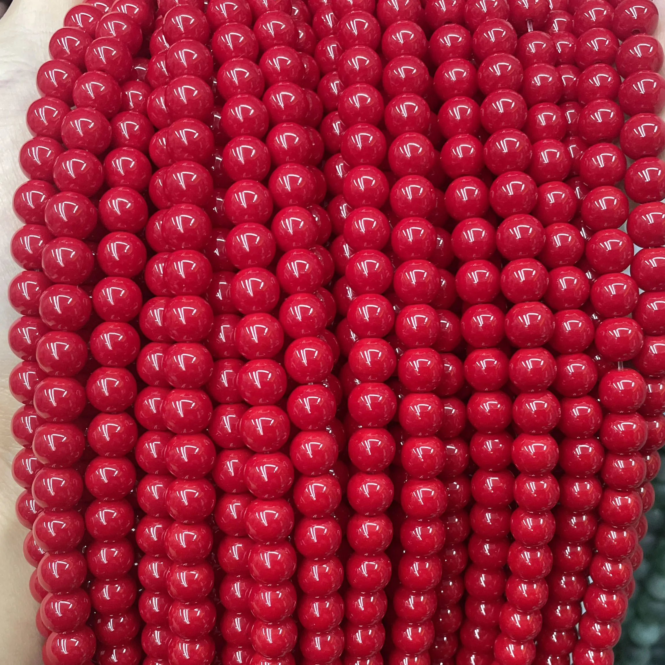 Perline distanziatrici rotonde sciolte in pietra naturale di corallo rosso per la creazione di gioielli Accessori per collane fai da te 4 6 8 10 12MM  36