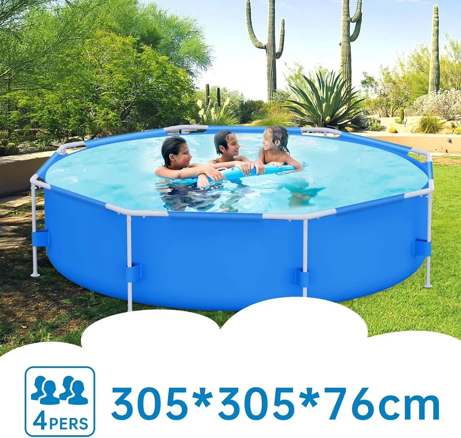 10ft x 30in Outdoor Round Frame Above Ground Swimming Pool Set with Skimmer Filter Pump & Filter Cartridge Corrosion