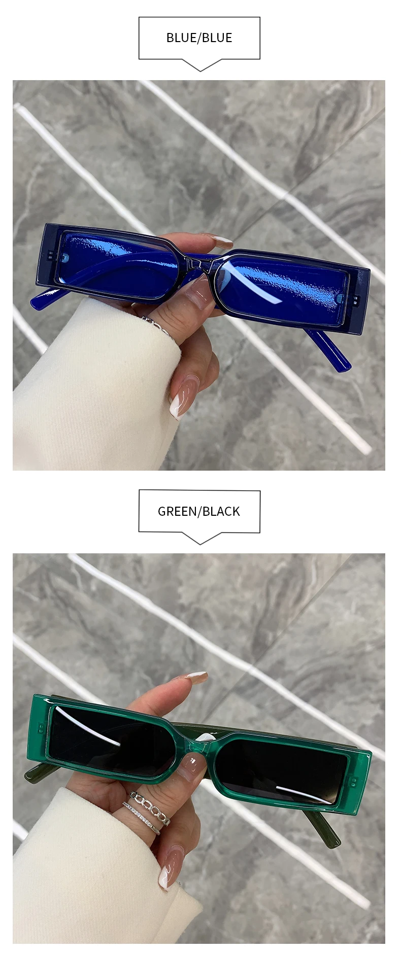 Rectangle Fashion Sunglasses Man Hip Hop Vintage Designer Black Shades Sun Glasses Small Frame Personality UV400 Eyewear_voghion.com