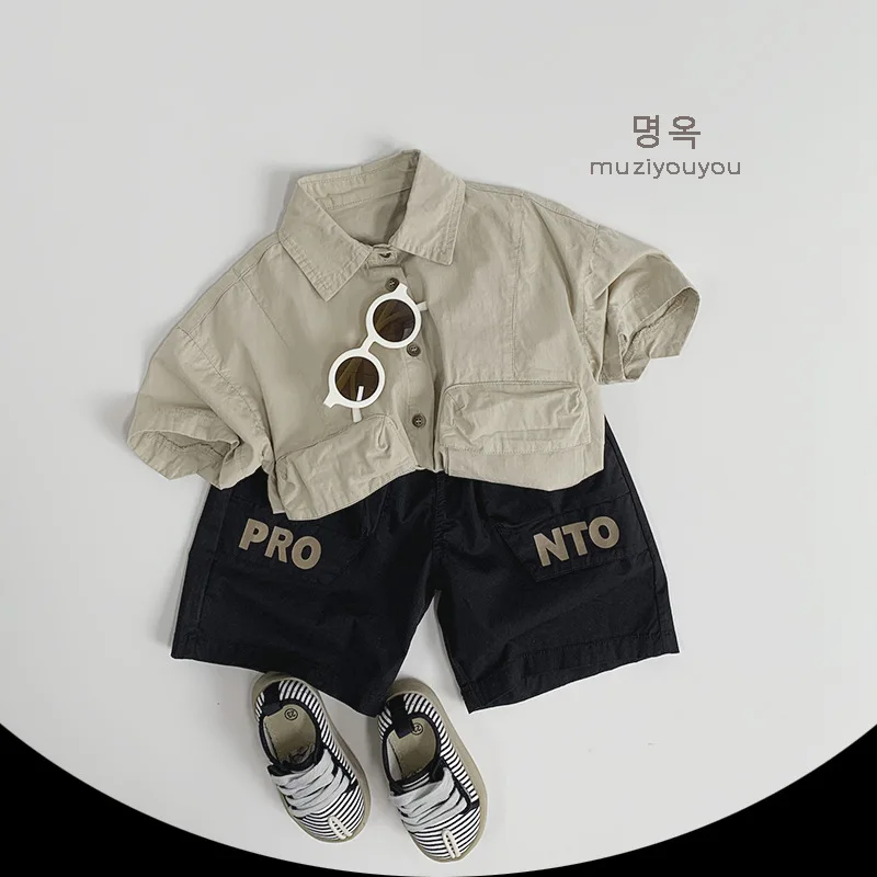 2025 Summer New Children Casual Shorts Letter Print Boys Cargo Pants Girls Loose Shorts Cotton Baby Casual Pants Kid