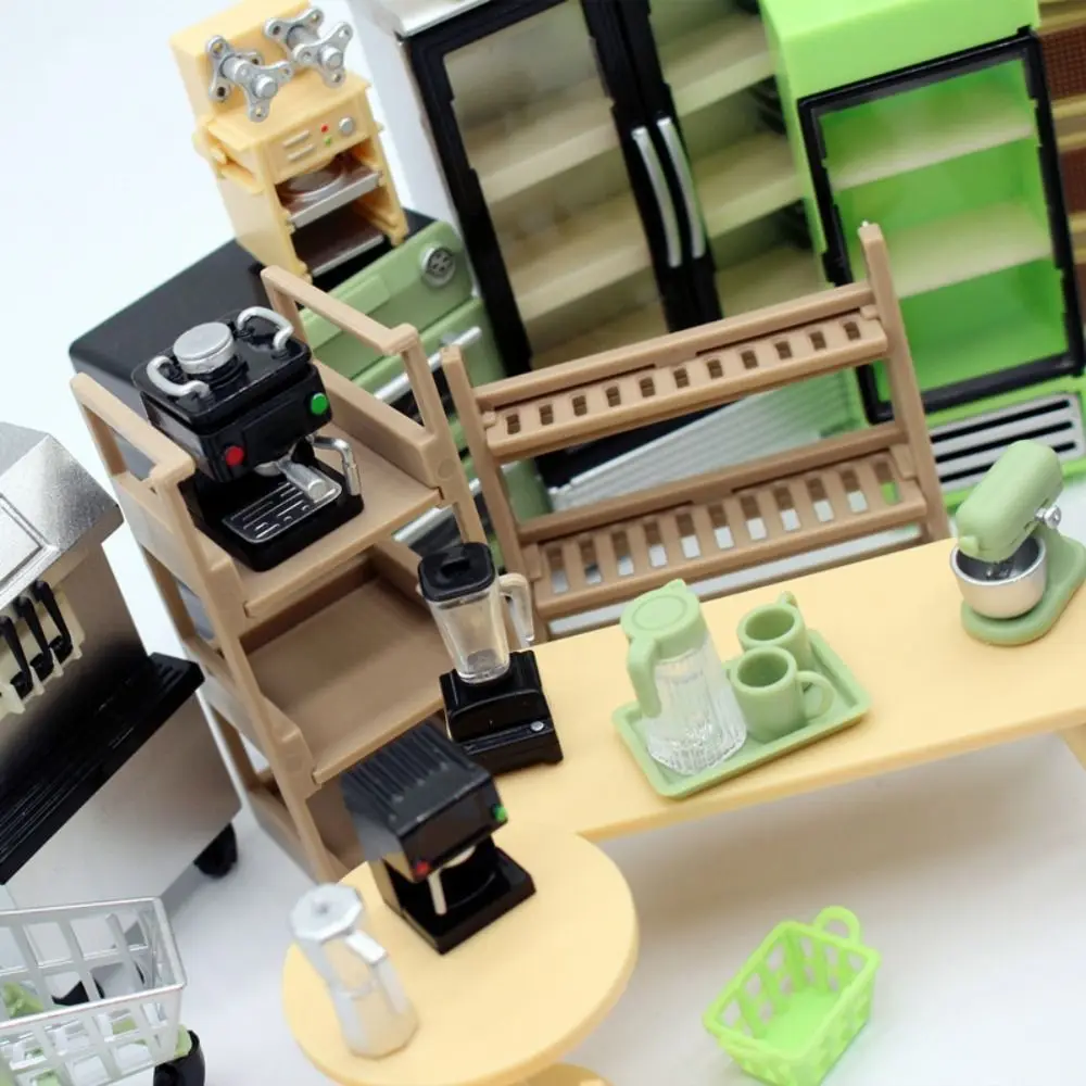 DIY Gift 1:12 Miniature Dollhouse Coffee Maker Plastic Funny Coffee Machine Model Doll House Accessories Girls