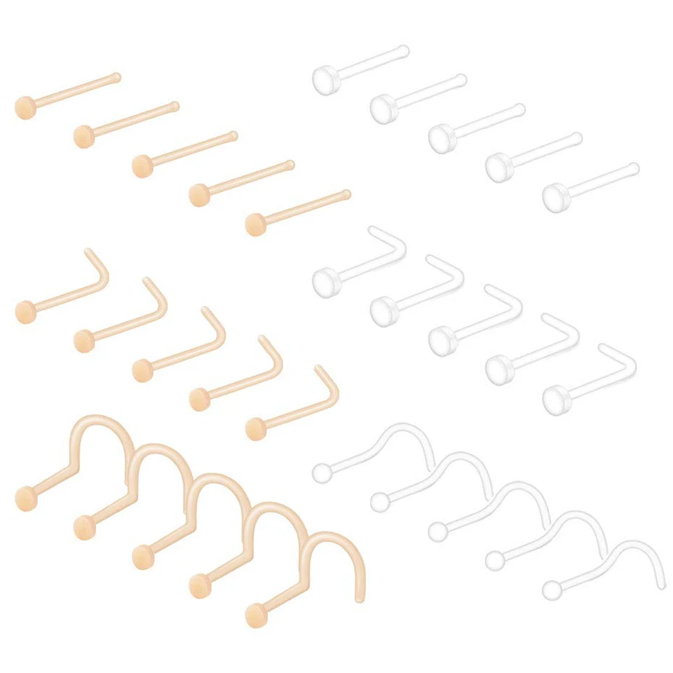 20G Piercing Naso Trasparente - In Plastica Flessibile, Per Lavoro O MRI - Foto 9