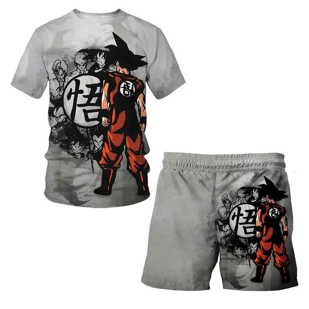 

Dragon Ball T Shirt Kids Anime Figures Son Goku Super Saiyan T-shirt Shorts 2 Pcs Suits Baby Boys T-shirts Children Clothing Set
