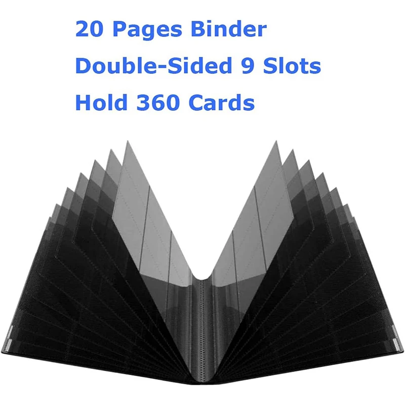 Card Holder Trading Card Collector Holder 9-Pocket 360 Cards Binder Portable Storage Case Suitable for Game Cards Pokemon Sport