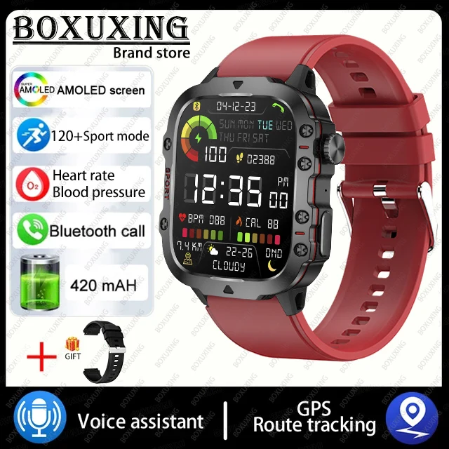 For Xiaomi Rugged Military GPS Smart Watch Men AMOLED 1.96 13