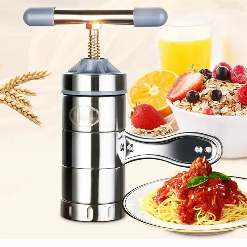 New Noodle Maker Household Manual Stainless Steel Pressing Machine Kitchen Tool Hollow Noodle Machine Handmade