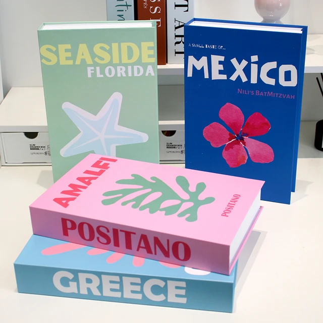 Colorful Fake Book Travel Series Decorative Simulation Book Photography  Prop Cafe Desk Decoration Openable Storage Paper Box - AliExpress