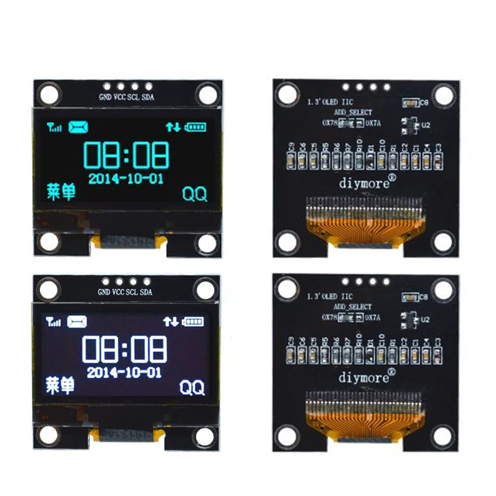 Diymore-4PIN-1-3-inch-IIC-I2C-Serial-128x64-SSH1106-OLED-LCD-Display ...