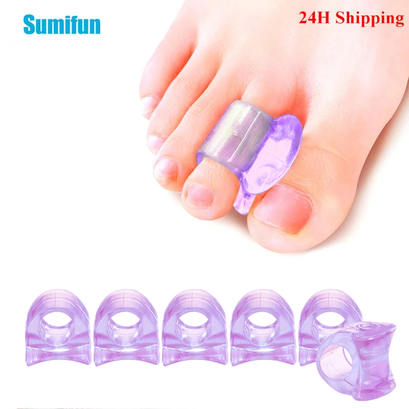 10Pcs Purple Silicone Toe Separator Bunion Guard Finger Foot Orthopedic Hallux Valgus Correction Pedicure Pad Foot Care Tools