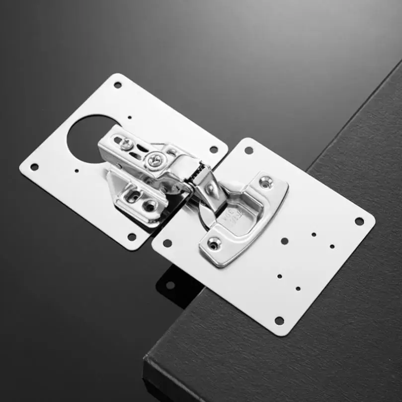 Hinge Repair Plate Stainless Steel  Fixing Plate with Mounting Screws Hinge Repair Plate for Wardrobe Kitchen Cabinet Bookcase