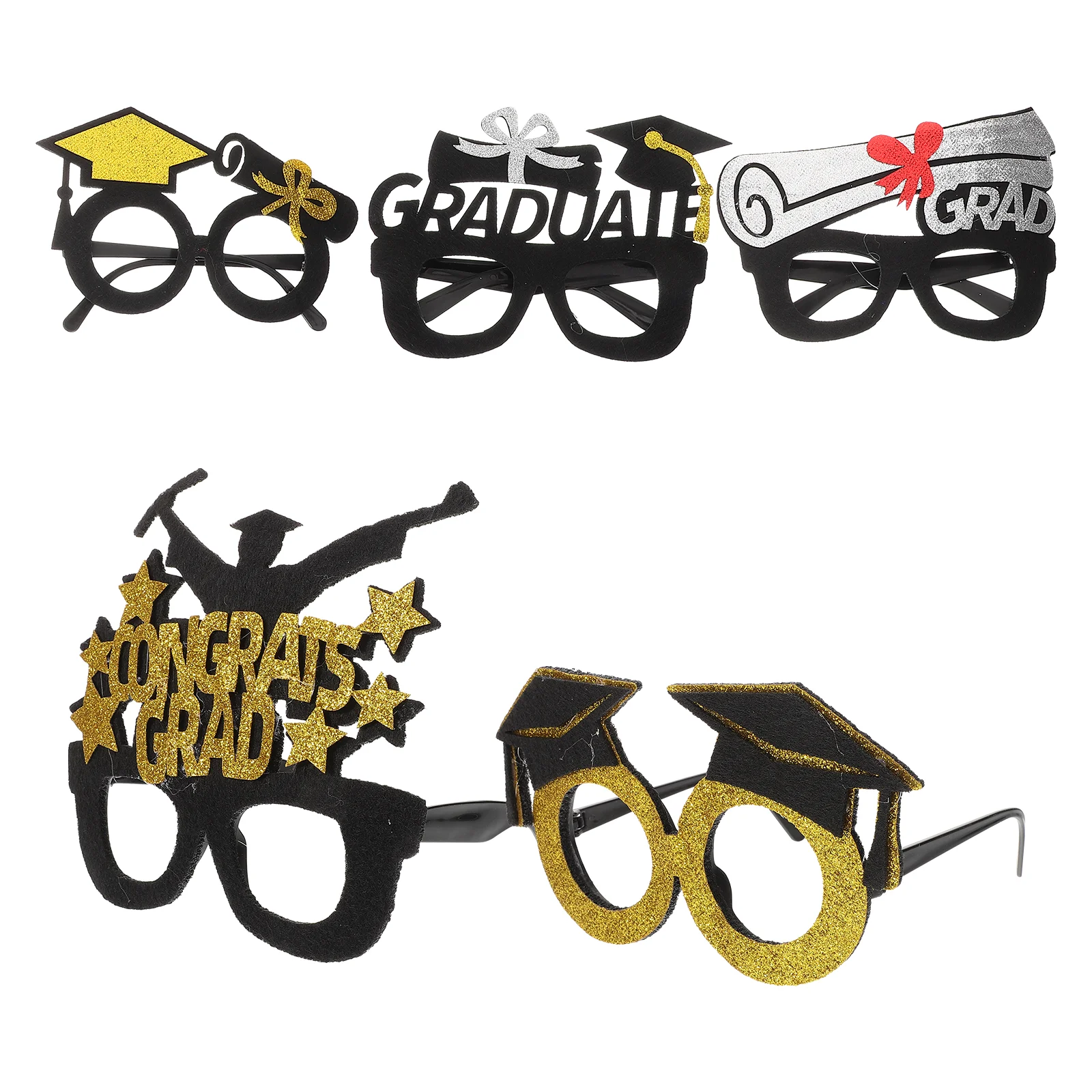 

Graduation Season Glasses Decor Interesting Photo Props Paper Plastic Aunglasses