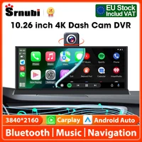 Srnubi 10.26 "4K rotation Dash Cam voiture DVR, Carplay Portable universel pour écran de voiture, Carplay sans fil Android Auto Bluetooth Radio 1
