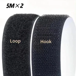 Versatile Self - Adhesive Hook and Loop Fastener Tape - 25mm Wide (Black 5M)