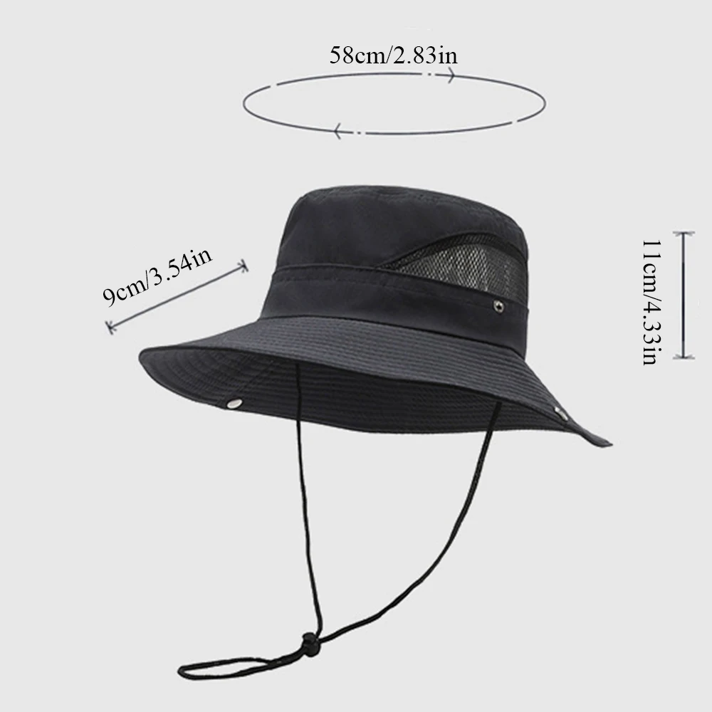 Sommer breite Krempe wasserdichte Eimer Hut für Männer Wandern Klettern Sonnenhut Angeln Fischer Hut UV-Schutz Licht dünne Bonnie Hut