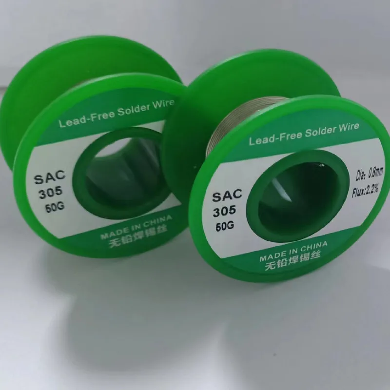 Lead-free Silver Containing Tin Wire Environmentally Friendly SAC305 Soldering Wire Repair Soldering Rosin Core 50g/roll