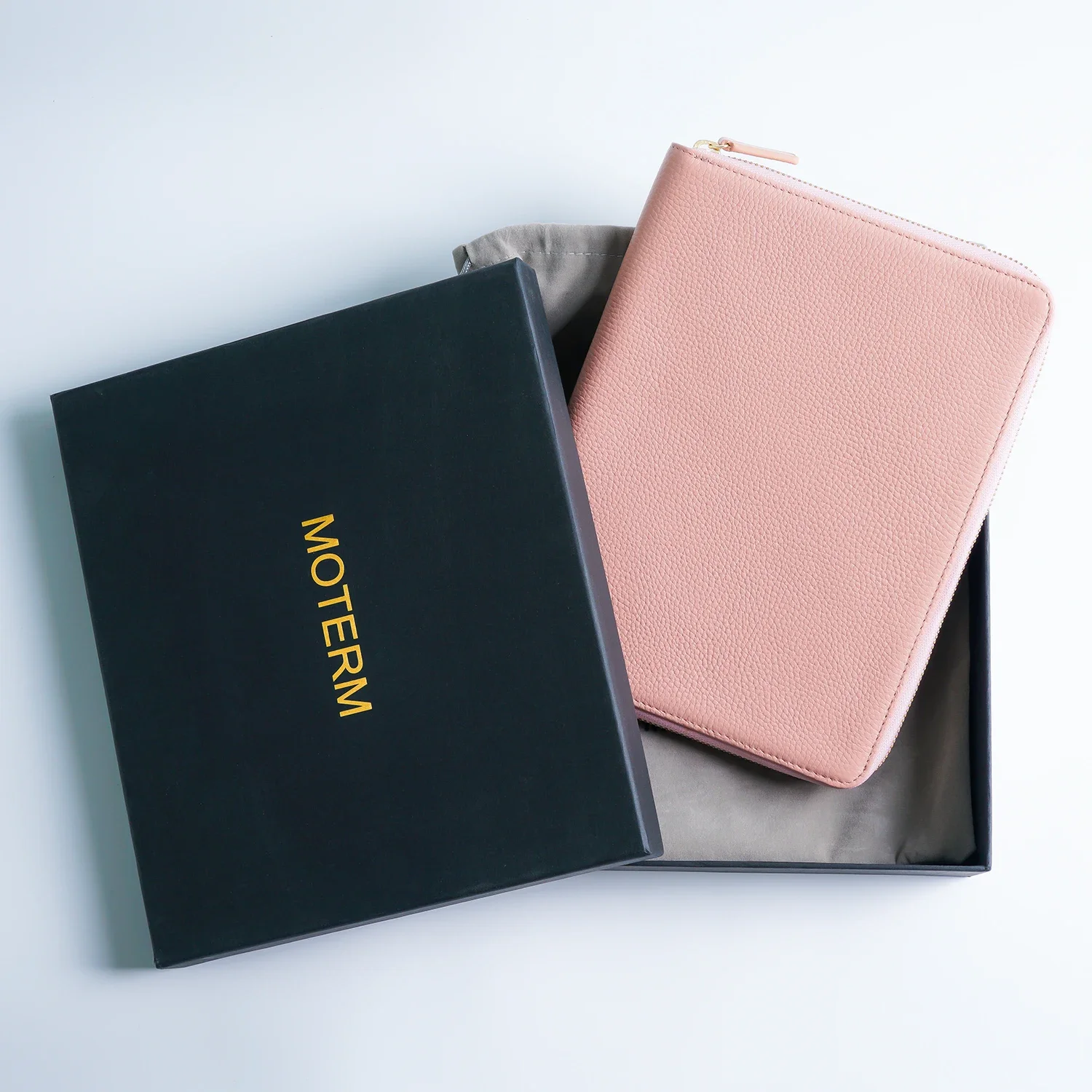 Limited Imperfect Moterm Genuine Pebbled Grain Leather A5 Zip Cover with Top Pocket Cowhide Planner Zipper Notebook Organizer 6