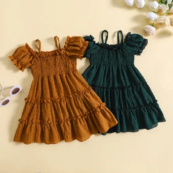 Baby Girl Off-Shoulder A-Line Summer Dress 1