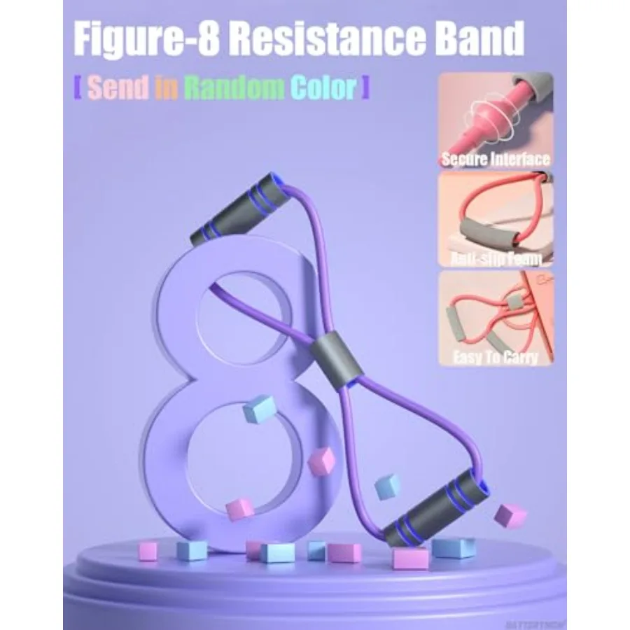 Thigh Exerciser and Pedal Resistance Bands with Handle for Arm Leg Abs Back Biceps Waist Stomach Muscles Stretching Slimming Tra
