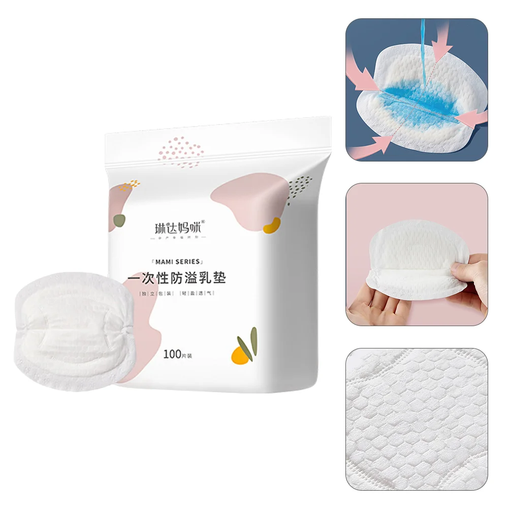 100 Pcs Breast Pads Anti-galactorrhea Nursing Mat Leakproof Milk Stickers Pe Film Leak-proof Pregnant Woman 100 pcs anti overflow milk pad pregnancy spill proof breast milk disposable leak proof milk patch care pads