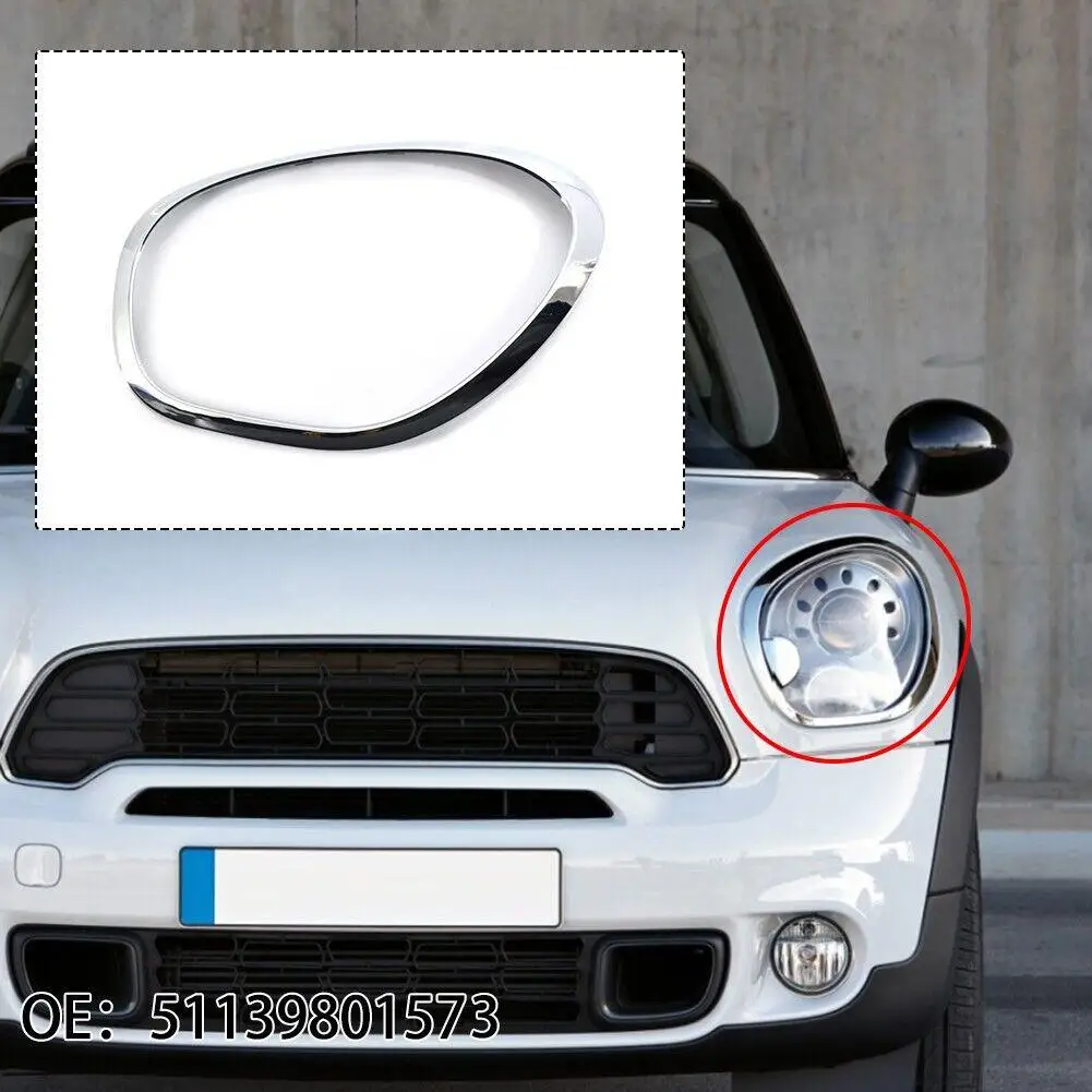 

Car Front Headlight Frame Lamp Cover Trim 51139801573 51139801574 Compatible For Mini R60 2011-2016