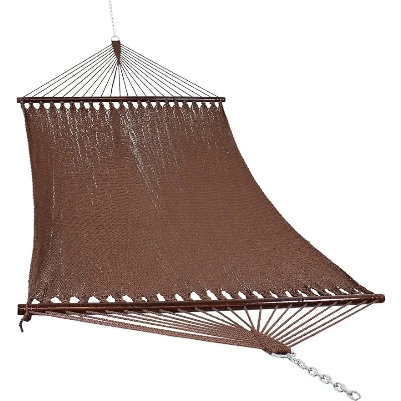 

Sunnydaze Soft-Spun Polyester Rope Double Hammock Weight Capacity - Mocha outdoor furniture hammock chair