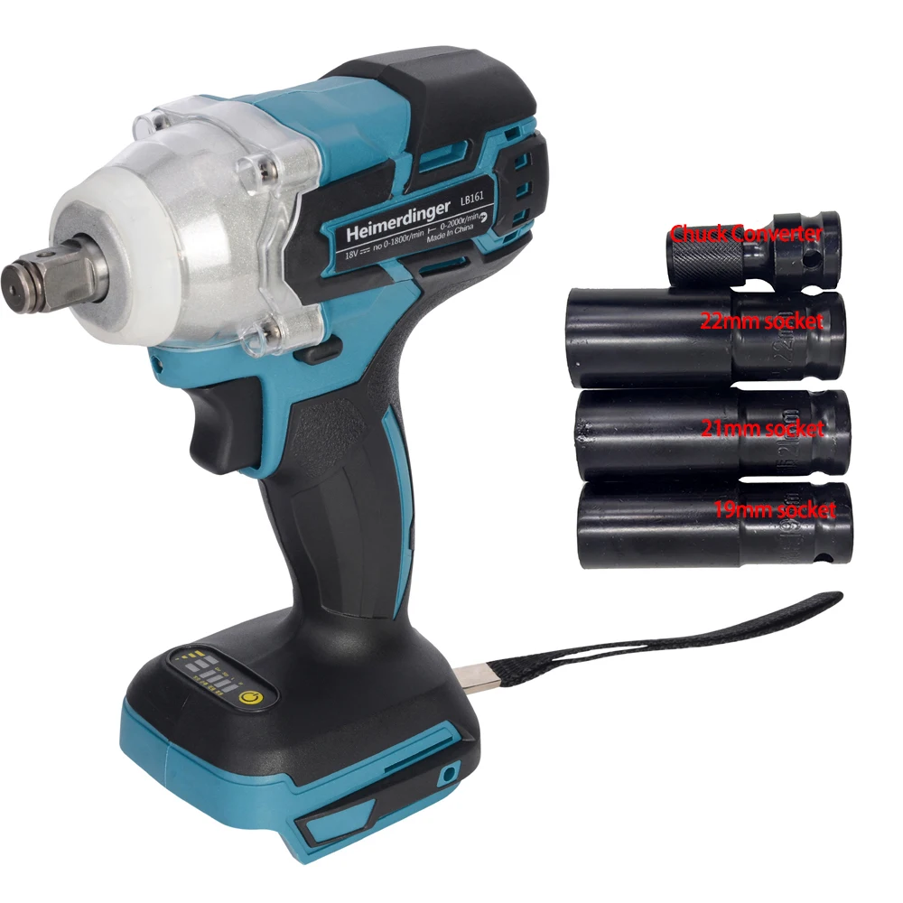 3 8inch drill chuck with 1 4inch quick change hex shank convert impact driver and wrench to drill Electric Rechargeable Brushless Impact Wrench Cordless body with 19 21 22mm socket & Shank socket Adapter Quick-Release Driver