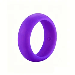 Unisex Rainbow Silicone Ring - Hypoallergenic & Flexible Antibacterial Sports Band - 8 (Purple)