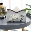 Creative Chinese Tissue Box Waterproof Home Living Room Paper Drawer Floral Paint Tissue Box Easy to Clean Printing Storage Box 1