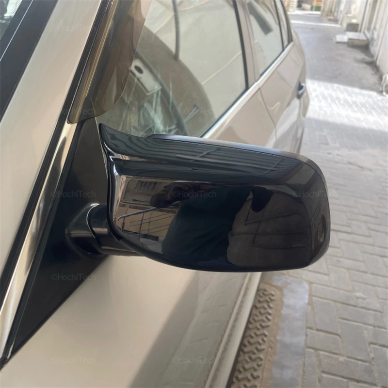 BMW 5 시리즈 E60 E61 E63 E64 2004-2008 520i 525i 528i 528xi 530i 용 탄소 섬유 룩 블랙 백미러 사이드 미러 커버 캡