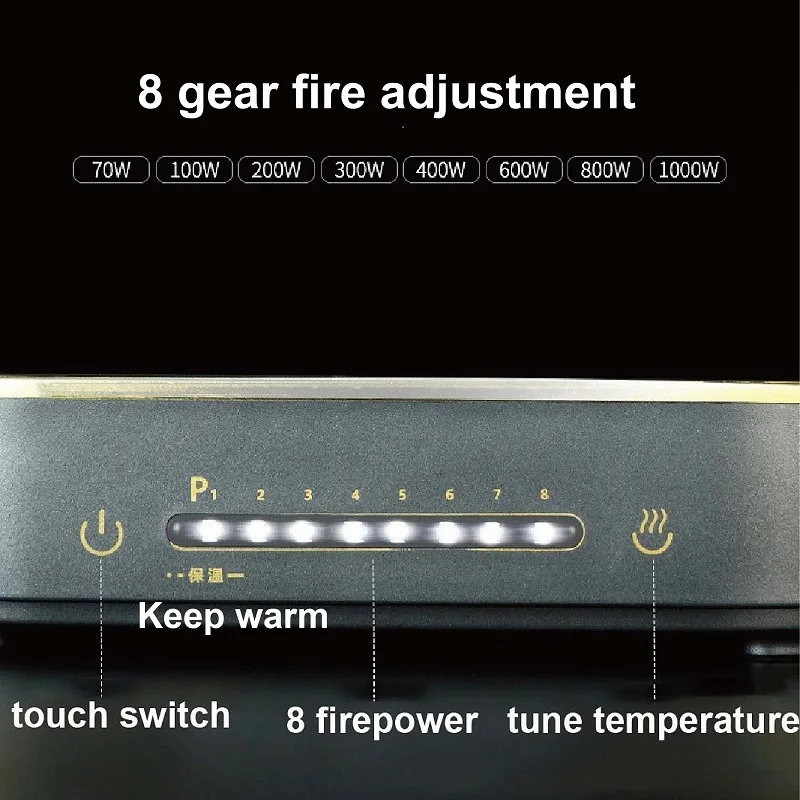 1000W Home Electric Ceramic Stove 8 Gear Tea/Coffee Electric Hot Plate Boiling Water Heater Smart Office Tea Making Machine 220V 3