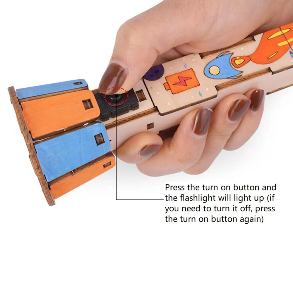 Teaching Physics Flashlight Toys Handmade Parent-Child Interaction DIY Electric Flashlight Kid Physical Toys Kids