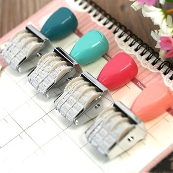 Cute Date Stamp for Planner Clear Stamps Bussiness Rubber Stamp with Adjustable Date in English Diary School Supplies Stationery 1
