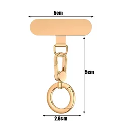 Rotatable Metal Buckle Phone Lanyard with Steel Clip and Cord Tab (Gold - A)
